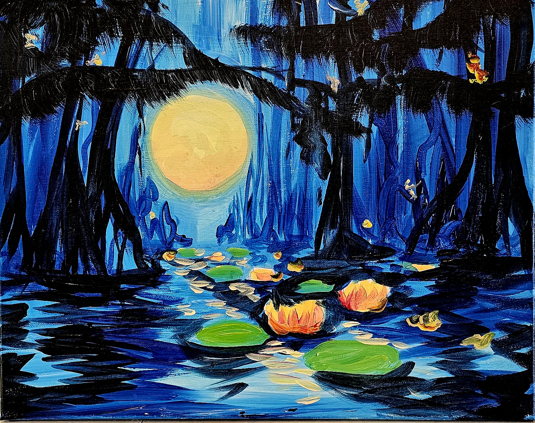 Swamp with lights